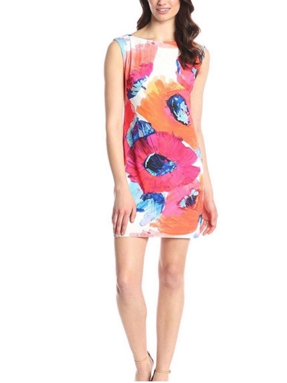 Like new Trina Turk stretchy pullover  floral sheath Dress